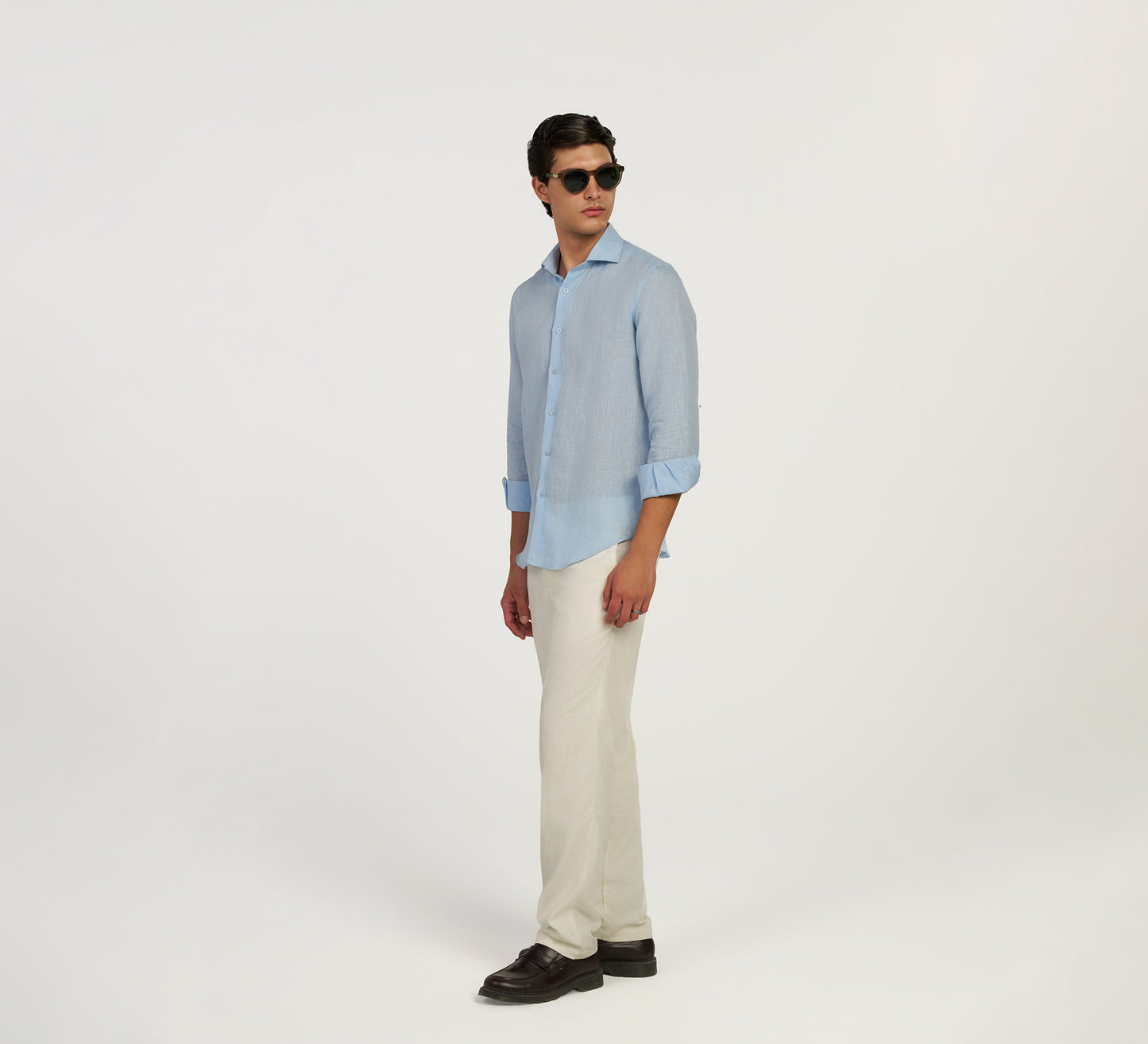 Blue Italian Linen Shirt