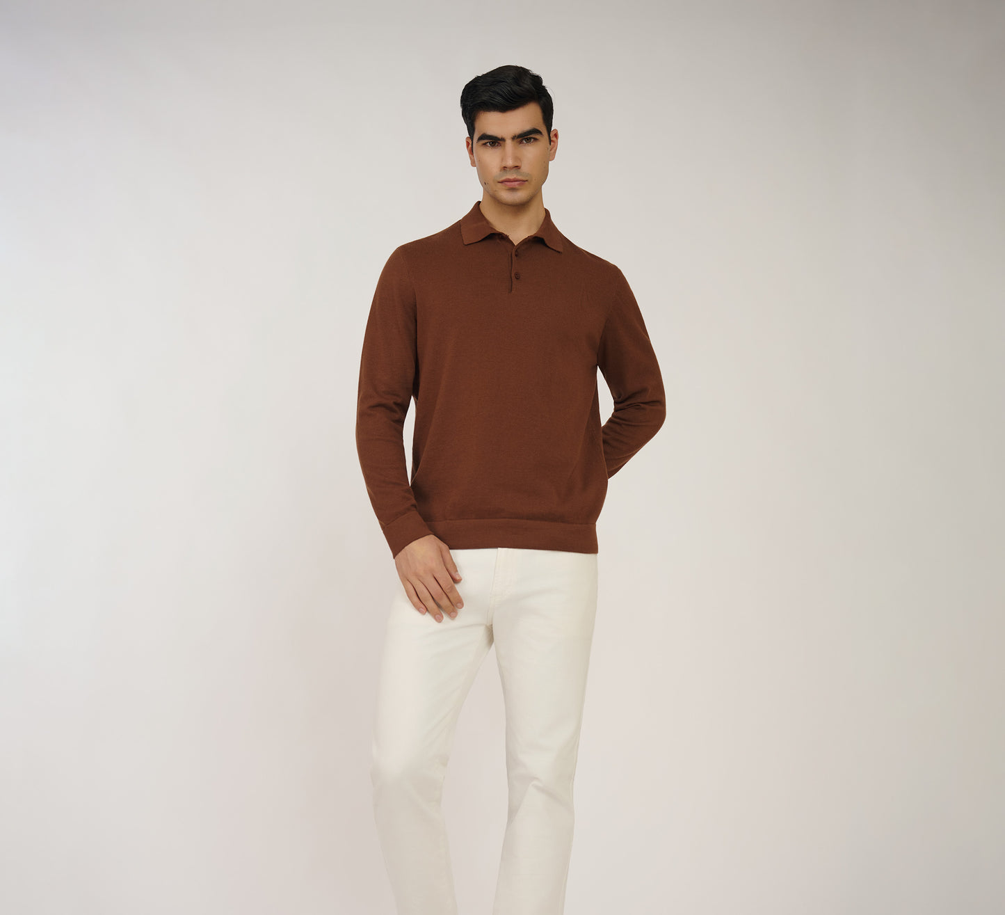 Brown Buttoned Polo