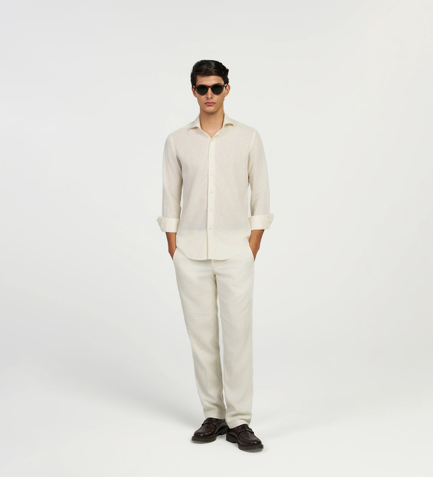 Ivory Linen Trousers