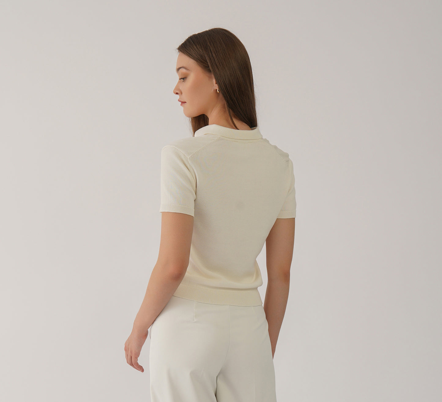 Ivory Buttonless Polo