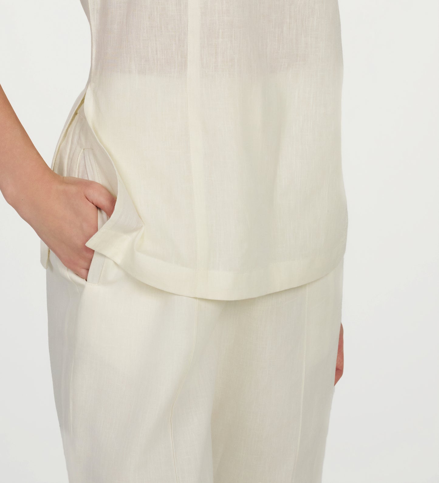 Ivory Italian Linen Trousers