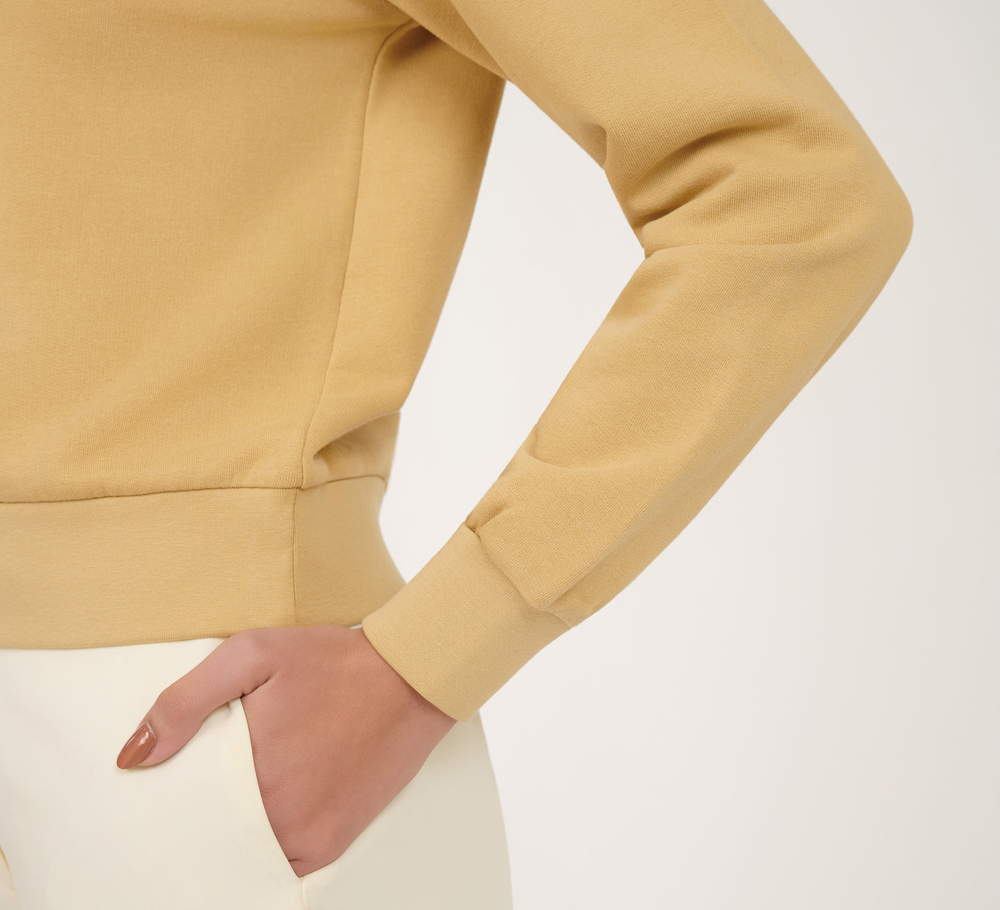 Beige Embroidered Quarter Zip