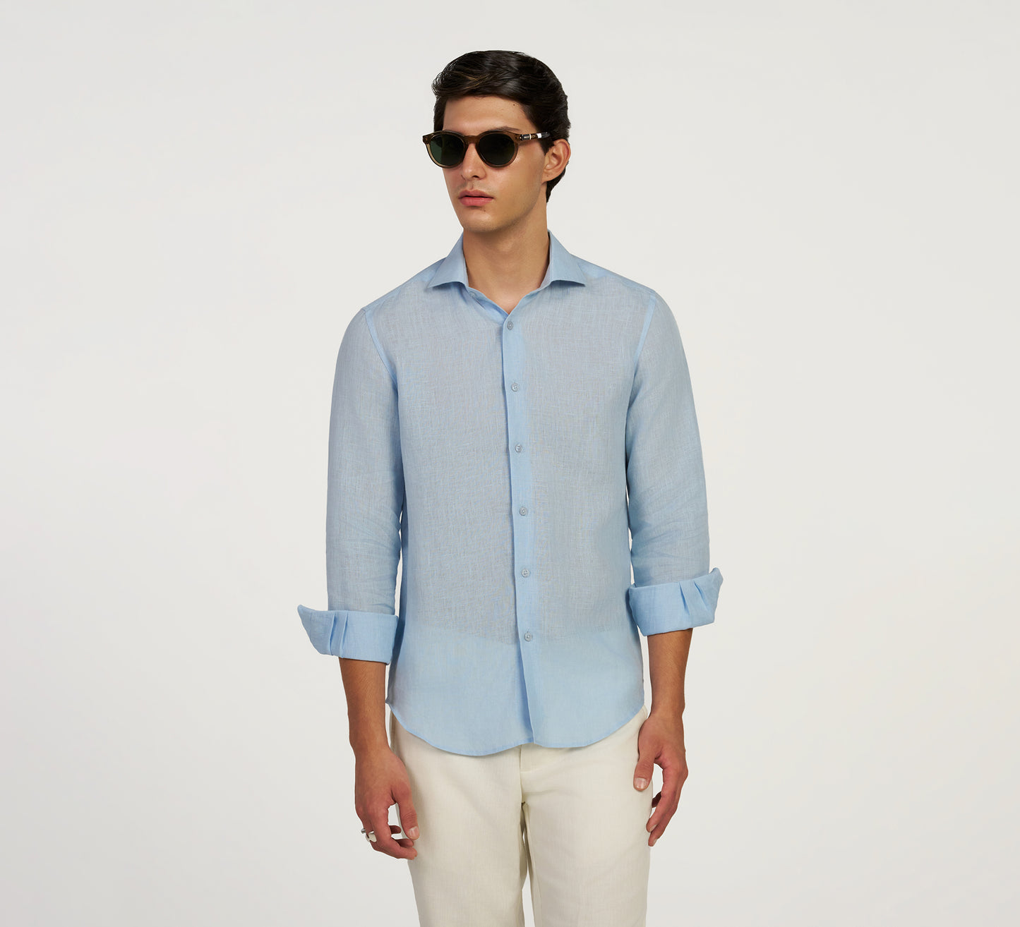 Blue Italian Linen Shirt