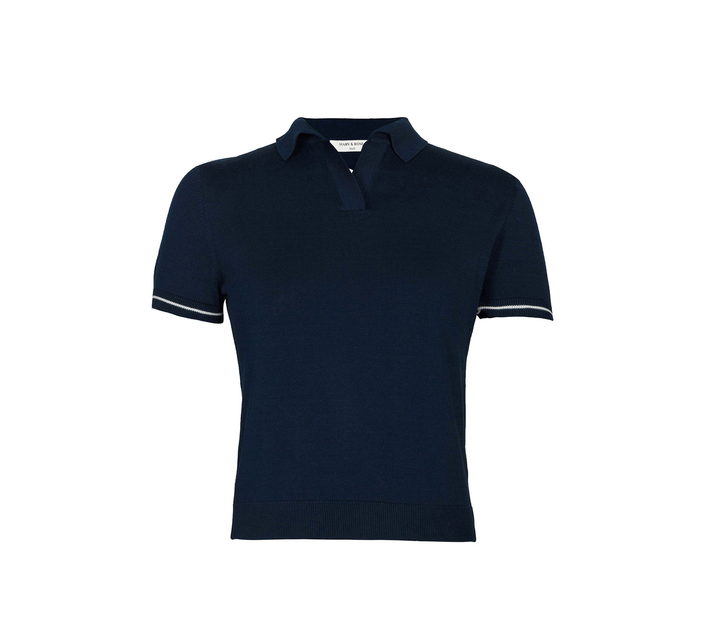 Navy Buttonless Polo