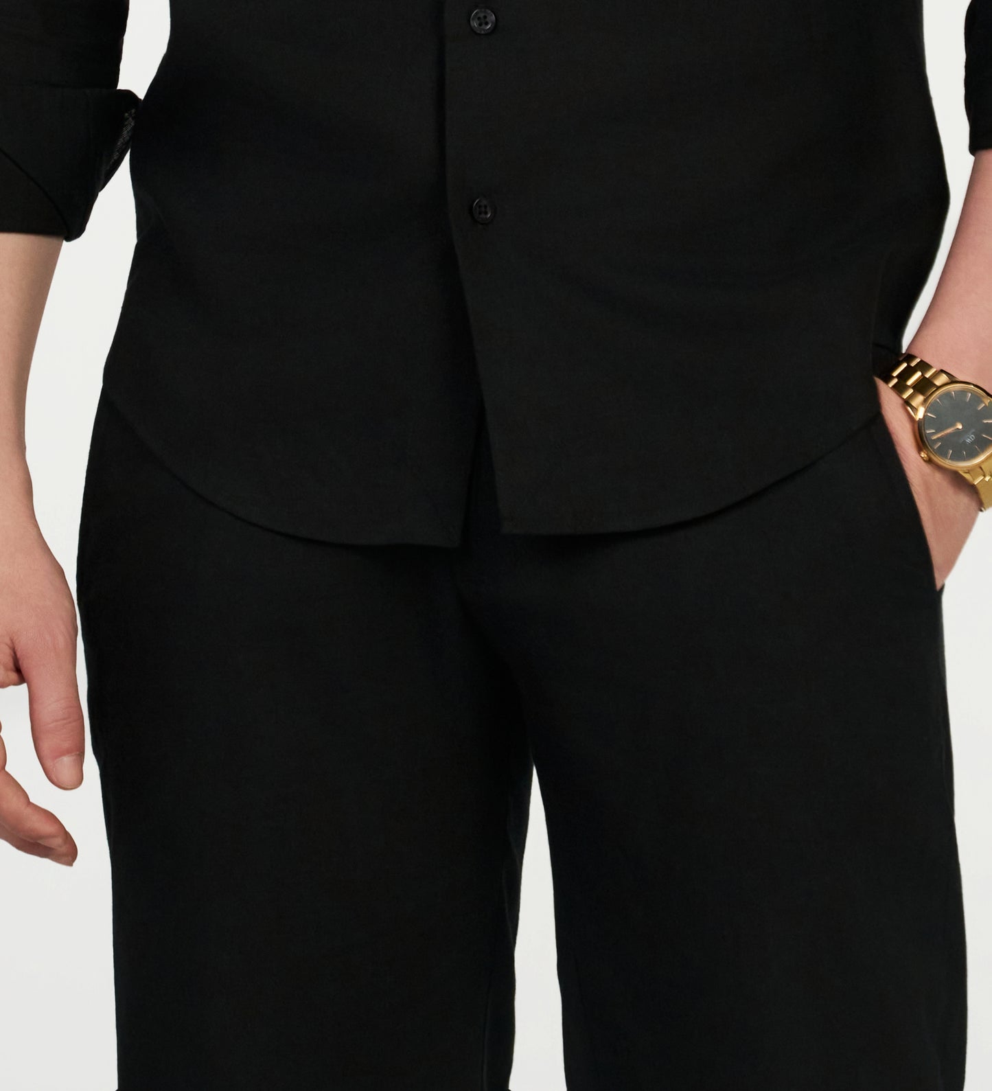 Black Linen Coord Set