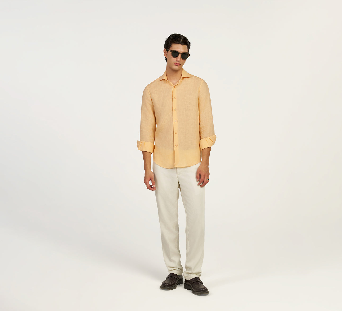 Orange Italian Linen Shirt