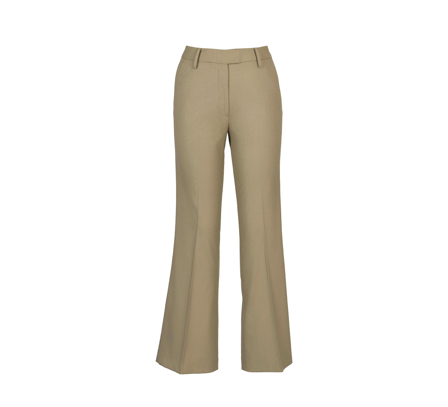 Beige Tailored Fit Flared Trouser
