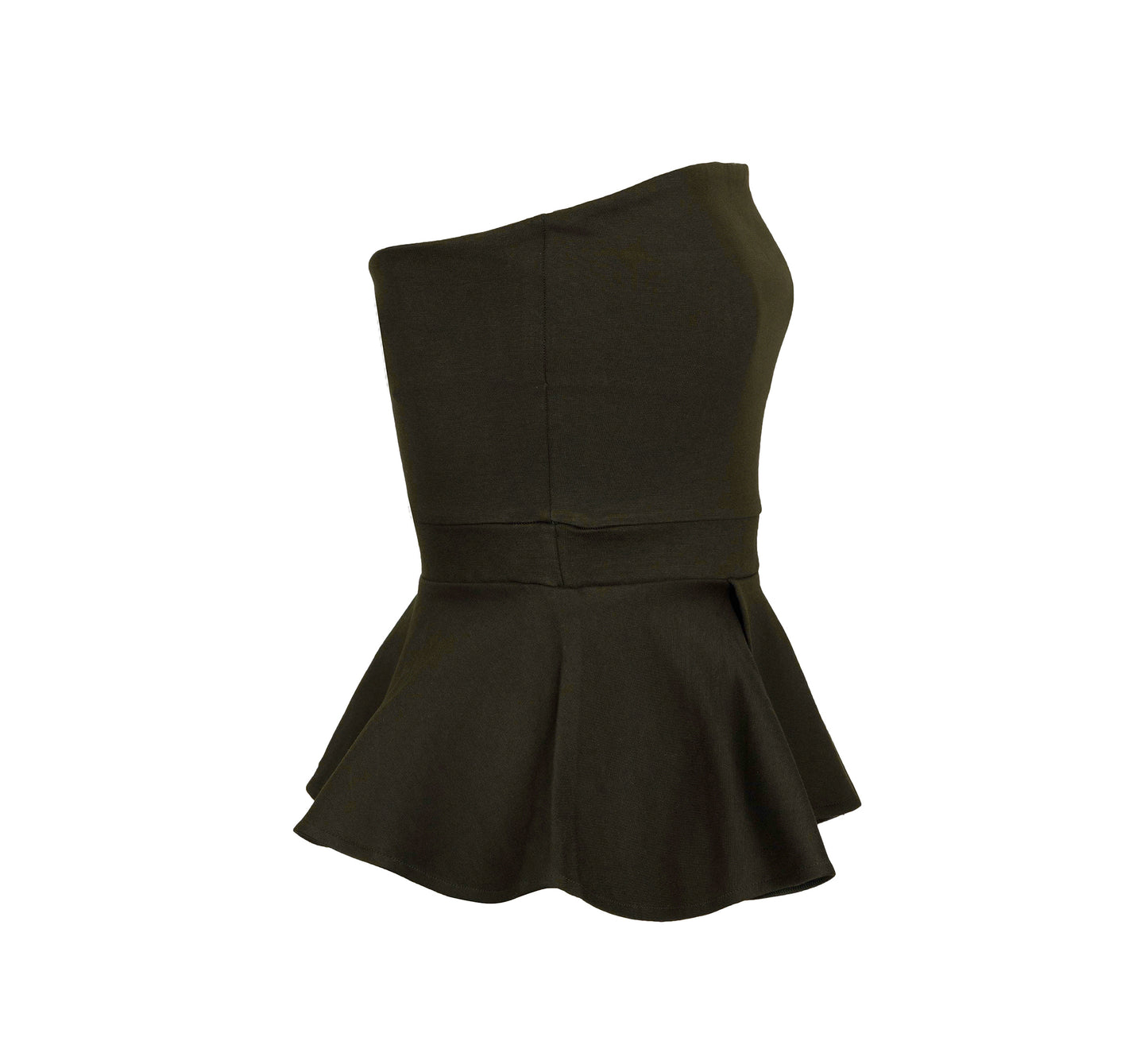 Dark Green Peplum Top